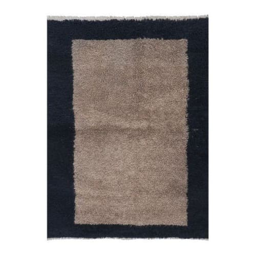 Vintage Organic Wool Gray Turkish Tulu Rug 4'1'' X 5'4'' | Area Rug in Rugs by Vintage Pillows Store