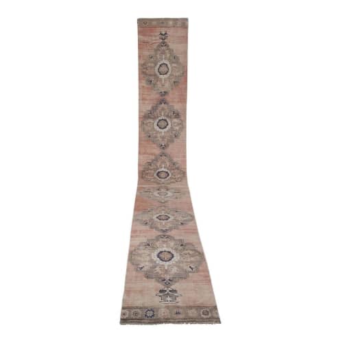 Neutral Colors Rug Runner, Muted Soft Colors Authentic Stair | Runner Rug in Rugs by Vintage Pillows Store. Item made of cotton & fiber