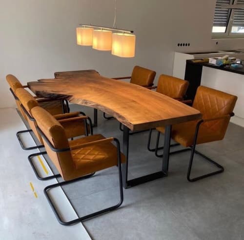 Solid Black Walnut Table | Dining Table in Tables by Ironscustomwood. Item composed of walnut & metal