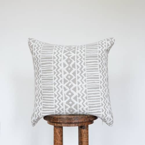 Beige & Cream Woven Shape Stripes Pillow 20x20 | Pillows by Vantage Design