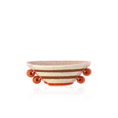 fret mini basket blush | Serveware by Charlie Sprout. Item made of fabric