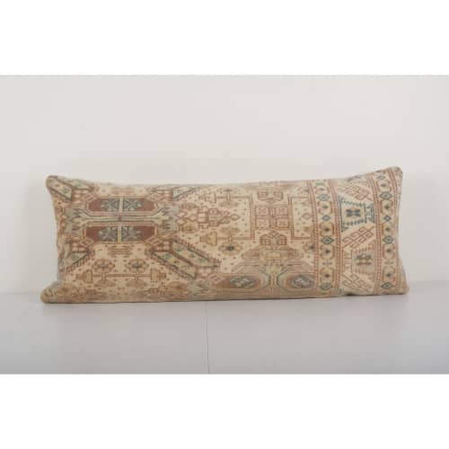 Vintage Anatolian Bedding Rug Hippie Pillow, Sand | Sham in Linens & Bedding by Vintage Pillows Store. Item composed of wool and fiber