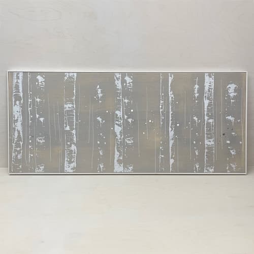 Aspen Painting - White | Oil And Acrylic Painting in Paintings by Farmhaus + Co.. Item composed of wood and synthetic