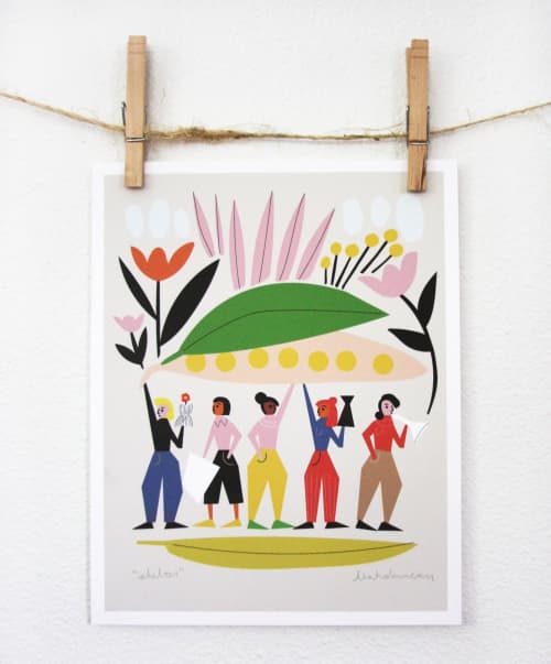 Shelter Print | Prints by Leah Duncan. Item composed of paper in mid century modern or contemporary style