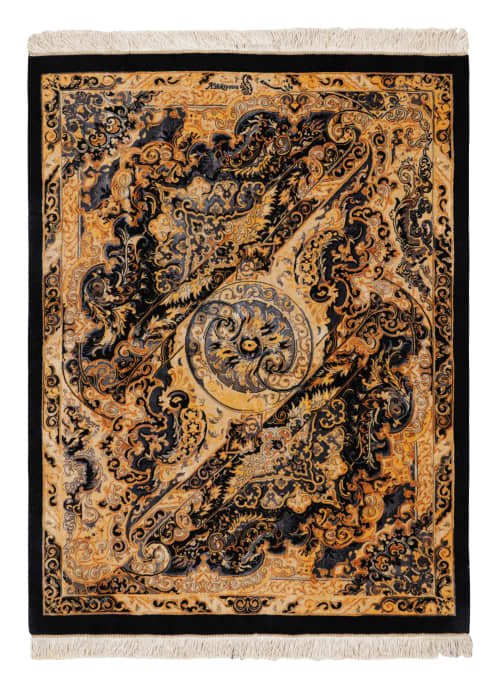 Rug & Kilim’s Modern Classics Rug With Polychromatic Medallion “Lovebird” | Area Rug in Rugs by Rug and Kilimareaar
