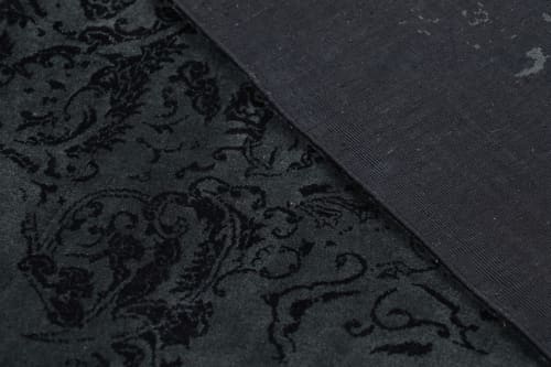 Rug & Kilim’s Modern Classics Rug In Black And Gray With Muted Floral Patterns | Area Rug in Rugs by Rug and Kilim
