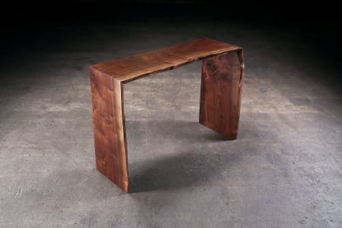 Black Walnut Waterfall Console | Console Table in Tables by Urban Lumber Co.. Item composed of wood