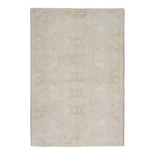 Mid Century Modern Primitive Decor Neutral Large Wool | Area Rug in Rugs by Vintage Pillows Store. Item made of cotton with fiber