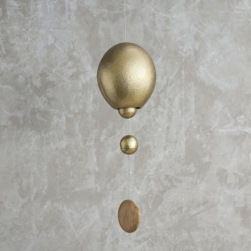 Antique Brass Hanging Bell Ovoid | Ornament in Decorative Objects by The Collective