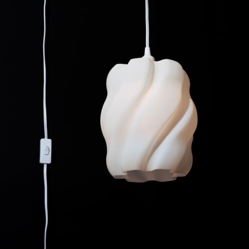 Wavy 3D Printed Pendant Light: Modern Hanging Lamp | Lamps by Spacecraft Furnishing