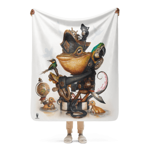 "Oh Cap'n my Cap'n" Sherpa Blanket | Linens & Bedding by Greg "CRAOLA" Simkins