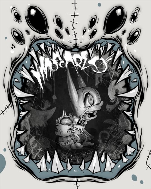 "I'm Scared: The Movie!" Screen Print | Prints by Greg "CRAOLA" Simkins. Item made of paper