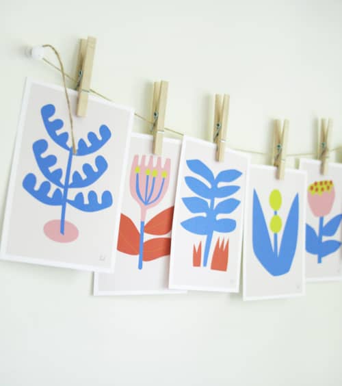 A Bit of Folk Set 2 | Prints by Leah Duncan. Item made of paper compatible with mid century modern and contemporary style