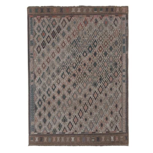 Handwoven Bohemian Turkish Kilim Rug Pastel Colors Area Rug | Rugs by Vintage Pillows Store. Item composed of cotton & fiber