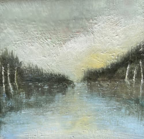 County Shores | Mixed Media in Paintings by Susan Wallis. Item works with contemporary & modern style