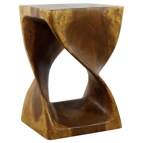 Haussmann® Original Wood Twist Stool 12 X 12 X 18 | Chairs by Haussmann®