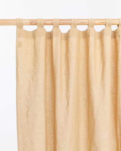 Tab Top Linen Curtain Panel (1 Pcs) | Curtains & Drapes by MagicLinen. Item made of fabric