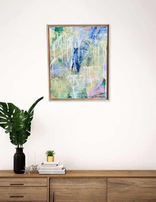 Warm Rain Original Painting on Canvas | Mixed Media by Jessalin Beutler. Item composed of canvas and synthetic