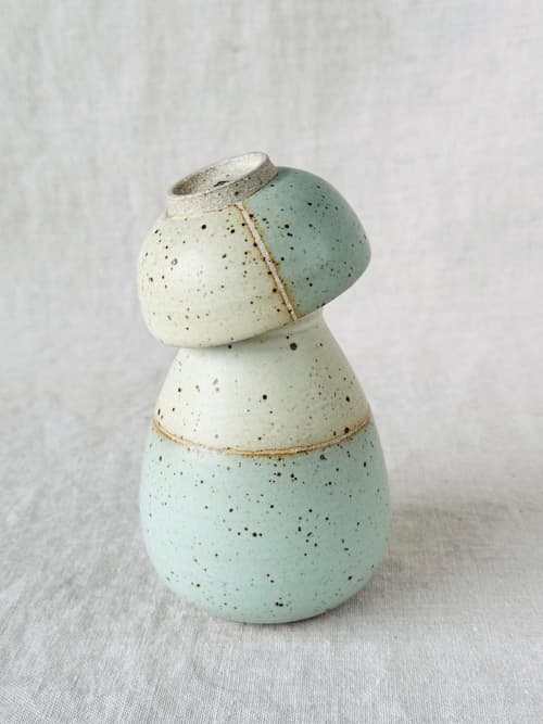 Sake bottle and cup set - Seafoam Modern Handmade Ceramics | Dinnerware by Tomoko Ceramics