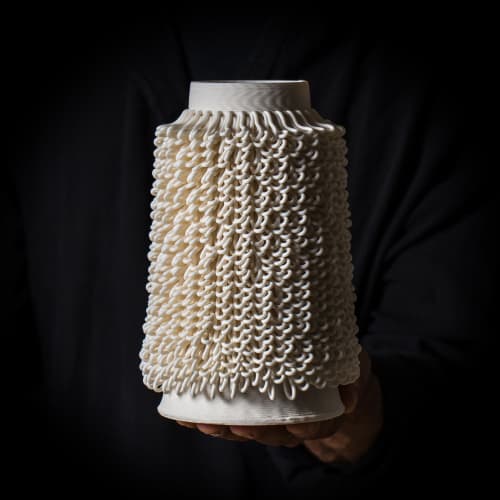 Dash - 0 1 1 1 | Vase in Vases & Vessels by BinaryCeramics. Item made of ceramic works with art deco style