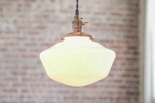 Pendant Lights - Schoolhouse Pendant - Model No. 7621 | Pendants by Peared Creation. Item composed of glass