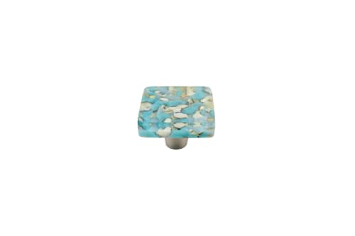 Pebbles Turquoise Square Knob | Hardware by Windborne Studios. Item composed of stone