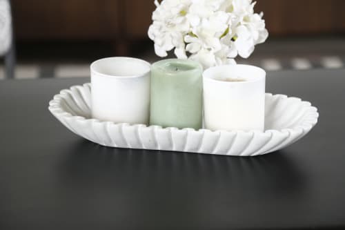 Tracy Multipurpose Hand Carved Genuine Marble Tray | Countertop in Furniture by Mango Furniture Co. Inc.