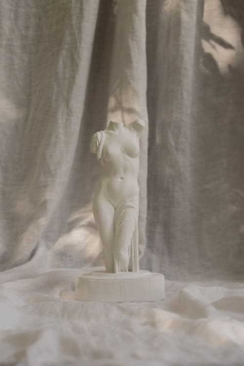 Female Torso Sculpture- White | Sculptures by dellsculpture