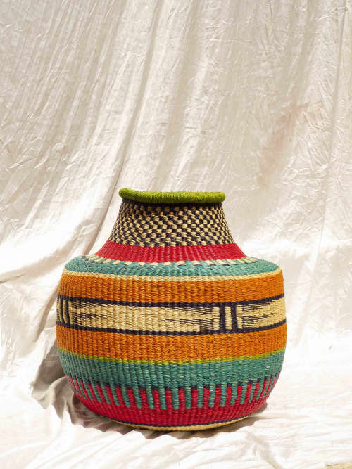 Flower Pot Basket by Asiibi Nº 2 | Storage Basket in Storage by AKETEKETE. Item in boho or country & farmhouse style