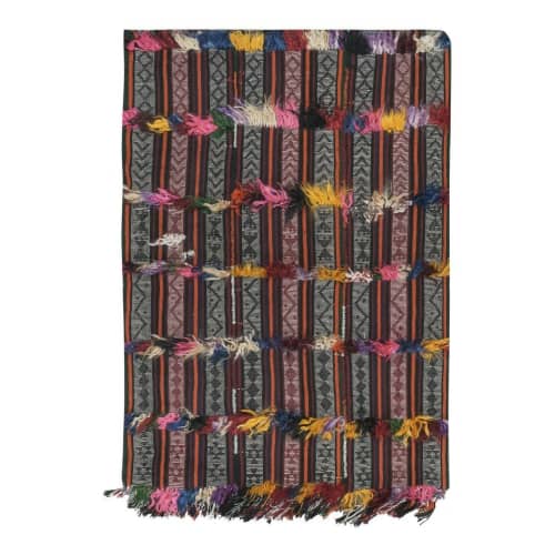 Vintage Goat Hair Turkish Kilim Rug with Tulu Details | Area Rug in Rugs by Vintage Pillows Store. Item made of wool & fiber