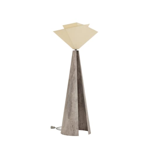 Rounded Floor Lamp | Lamps by REJO studio. Item made of linen & metal