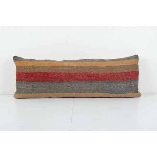 Striped Bohemian Bedding Wool Kilim Pillow Cover, Handmade | Sham in Linens & Bedding by Vintage Pillows Store. Item composed of cotton and fiber