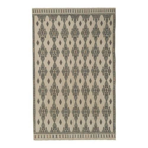 Handwoven Floral Pattern Needlepoint Kids Kilim Rug | Small Rug in Rugs by Vintage Pillows Store. Item composed of wool and fiber