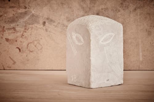 The 4 Faces | Sculptures by VANDENHEEDE FURNITURE-ART-DESIGN. Item composed of stone in boho or contemporary style