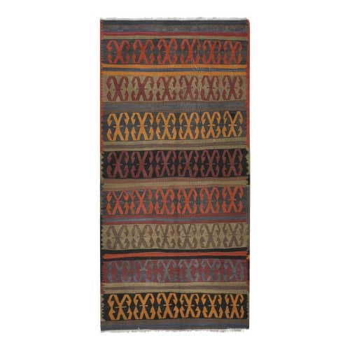 Early 20th Century Wide Konya Kilim Runner for Foyer | Runner Rug in Rugs by Vintage Pillows Store. Item made of fabric