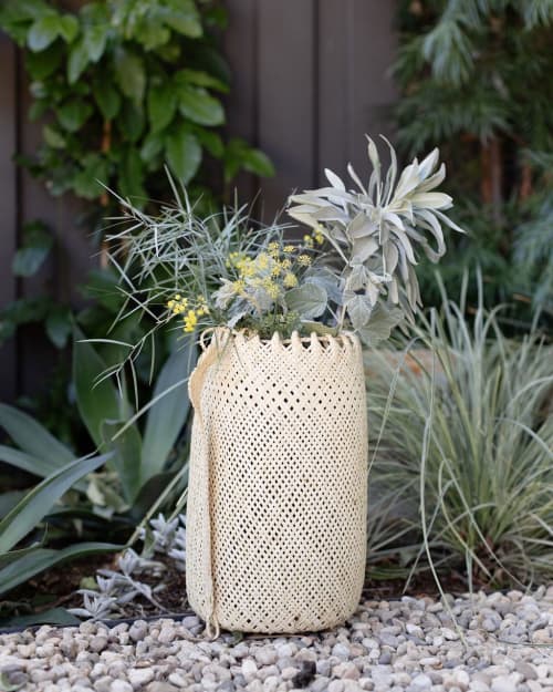 Cone Storage Bag Basket | Storage Basket in Storage by NEEPA HUT. Item made of wood with fiber