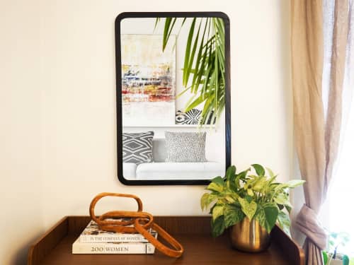 Rounded Rectangle Mirror | Decorative Objects by Dot & Rose. Item made of maple wood with glass