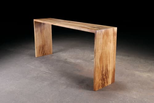 Oak Waterfall Console | Console Table in Tables by Urban Lumber Co.. Item made of oak wood