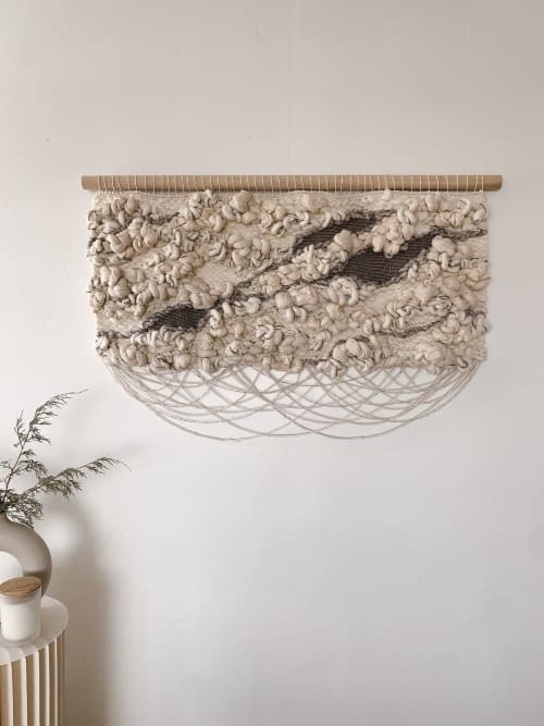 textured wall hanging woven wall art 3d wall art fiber soft | Macrame Wall Hanging in Wall Hangings by Rebecca Whitaker Art. Item made of cotton & fiber compatible with boho and contemporary style