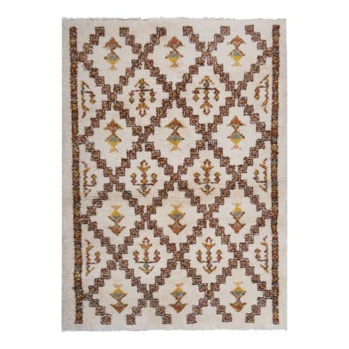 Mid 20th Century Moroccan Unusual Shaggy Tulu Rug | Area Rug in Rugs by Vintage Pillows Store. Item composed of cotton and fiber