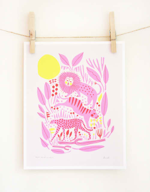 Over and Under Print | Prints by Leah Duncan. Item composed of paper in mid century modern or contemporary style