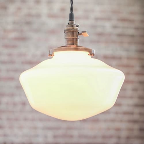 Pendant Lights - Schoolhouse Pendant - Model No. 7621 | Pendants by Peared Creation. Item composed of glass