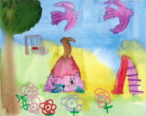 In the Park - Original Watercolor | Watercolor Painting in Paintings by Rita Winkler - My Art, My Shop -by Rita ... Where Every Stroke Speaks of Joy and Inclusion. Item made of paper works with contemporary & modern style
