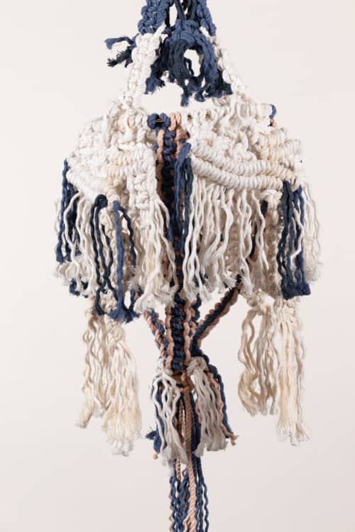 Boho Macramé Lantern | Macrame Wall Hanging in Wall Hangings by Modern Macramé by Emily Katz. Item made of cotton & brass