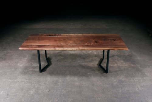 Live Edge Walnut Whistlepunk Table | Dining Table in Tables by Urban Lumber Co.. Item made of steel