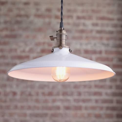 14 Inch White - Pendant Lights - Model No. 3628 | Pendants by Peared Creation. Item made of brass