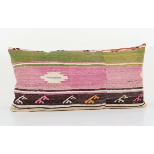 Turkish Bedding Kilim Rug Pillow Cover, Handwoven Oushak | Sham in Linens & Bedding by Vintage Pillows Store. Item made of cotton
