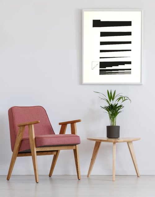 Black and White Minimalist Geometric Art, Simple Minimal | Prints by Capricorn Press. Item made of paper compatible with boho and minimalism style