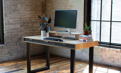 Bridge | Desk in Tables by ROMI. Item made of oak wood works with minimalism & mid century modern style