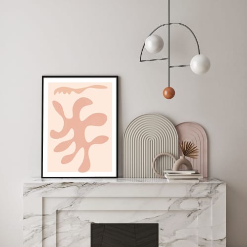 MidCentury Modern Abstract wall art, Colorful Pastel Abstrac | Prints by Capricorn Press. Item composed of paper compatible with boho and minimalism style